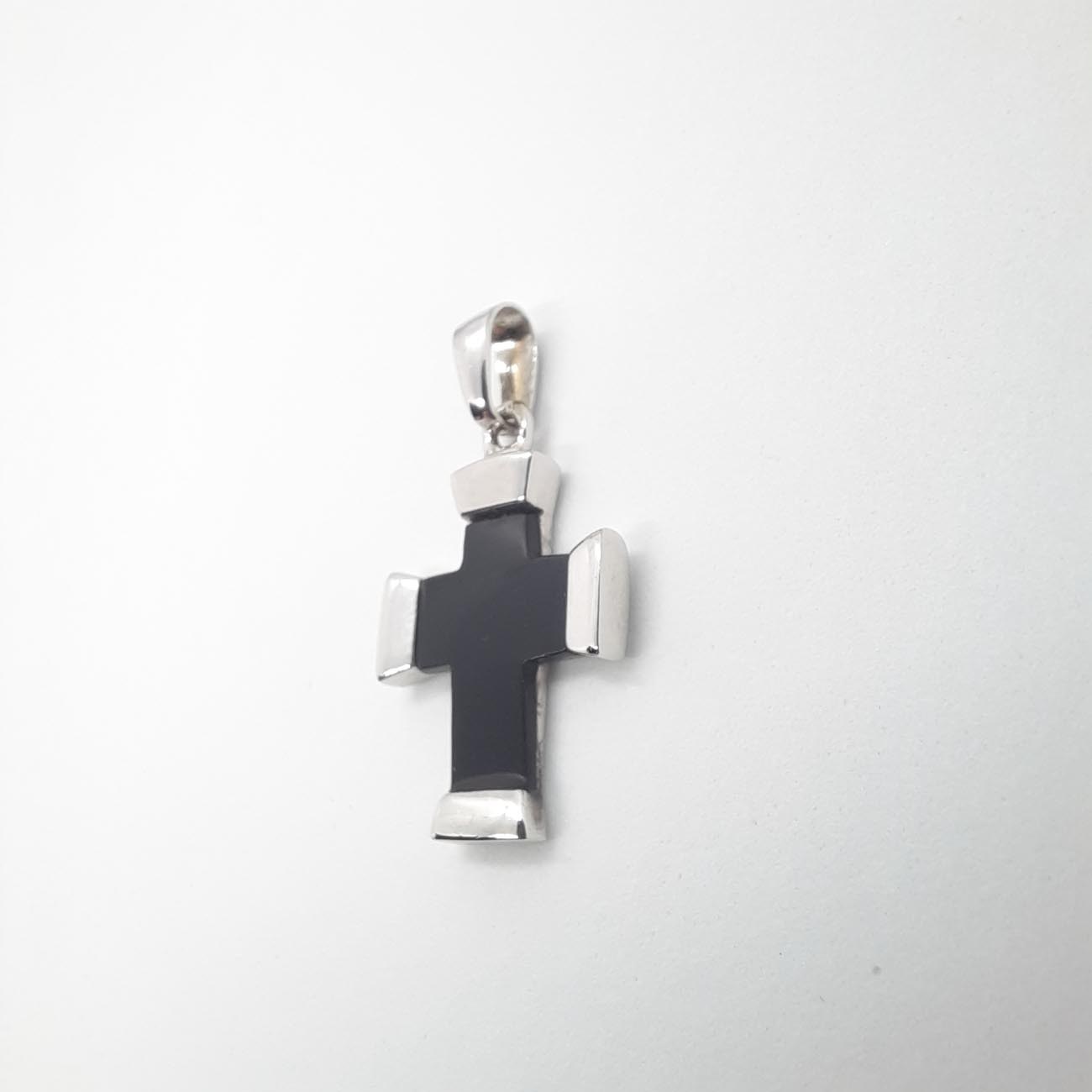 Ασημένιος σταυρός black contrast