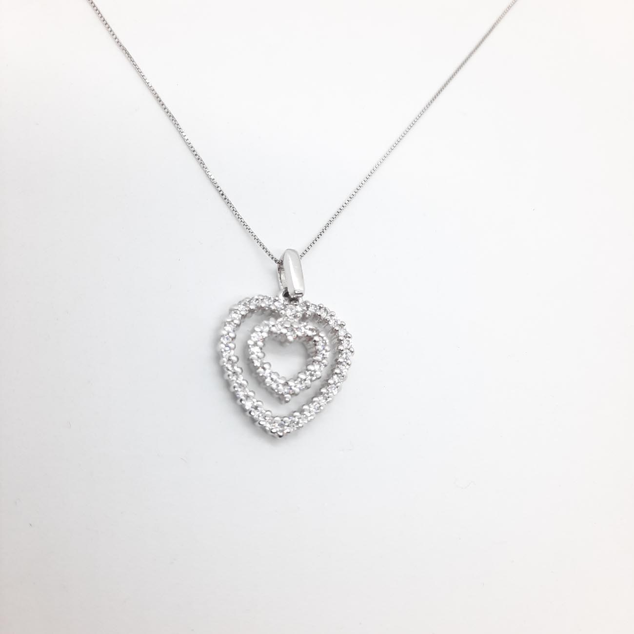 Κολιέ ασήμι ζιργκόν cuore
