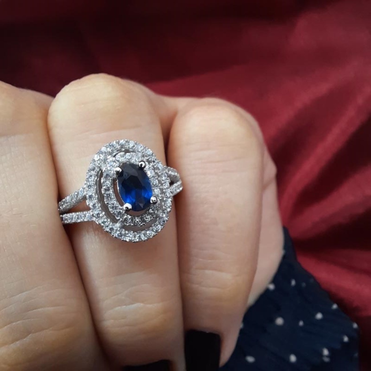 Ασημένιο 9.25 δαχτυλίδι blue zircon 