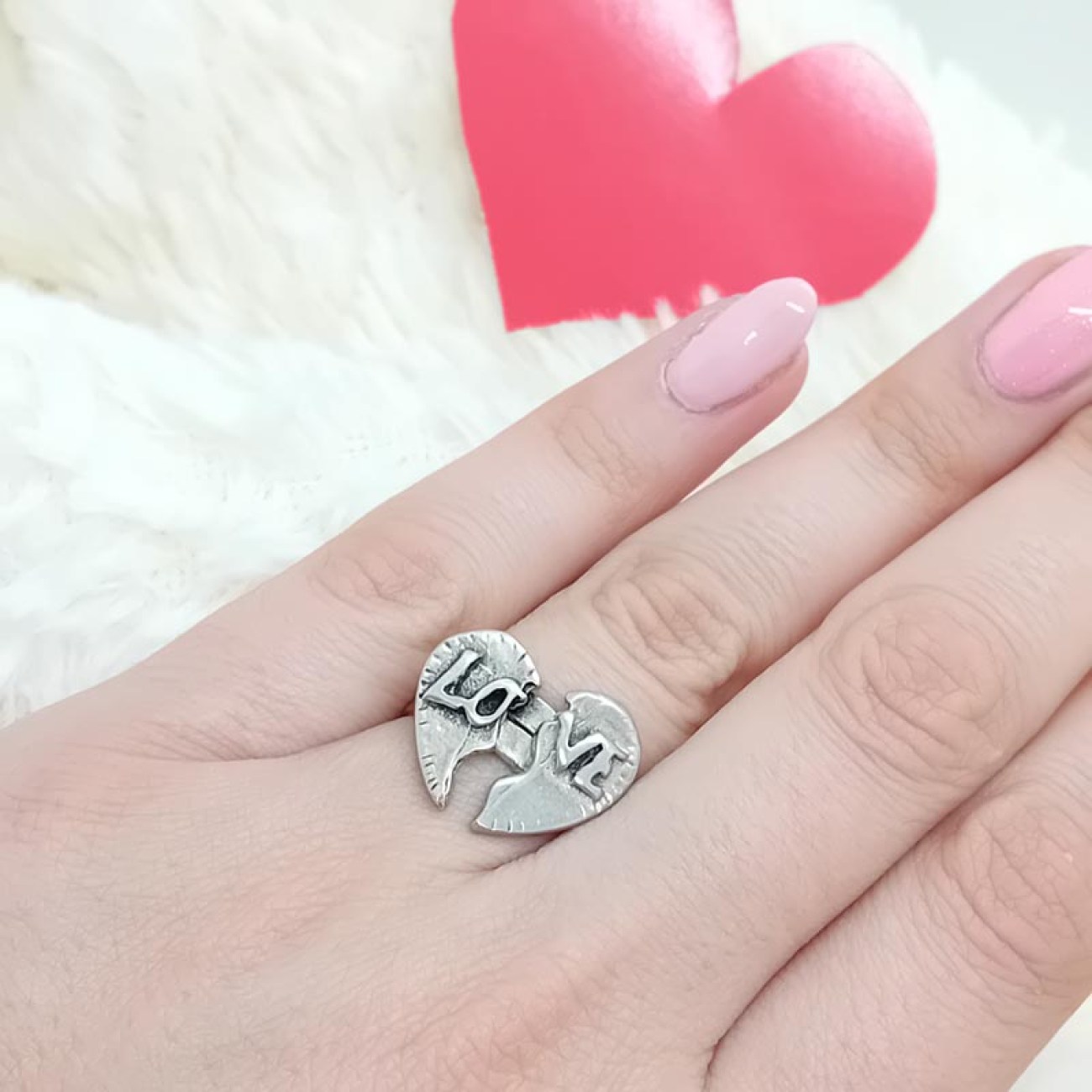 ΑΣΗΜΕΝΙΟ δαχτυλίδι LOVE για ζευγάρι